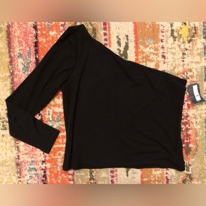 New Melrose and Market One Shoulder Ribbed Top